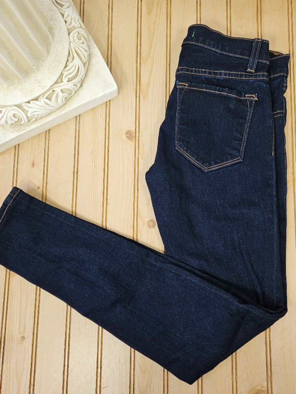 J Brand Size 25 Super Skinny Jeans Starless Dark Wash Low Rise Stretch Hemmed